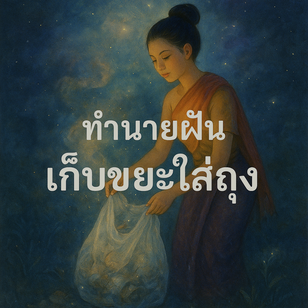 เก็บขยะใส่ถุง|